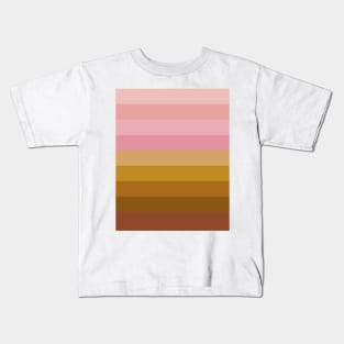 Ombre Stripes in Pink and Brown Kids T-Shirt